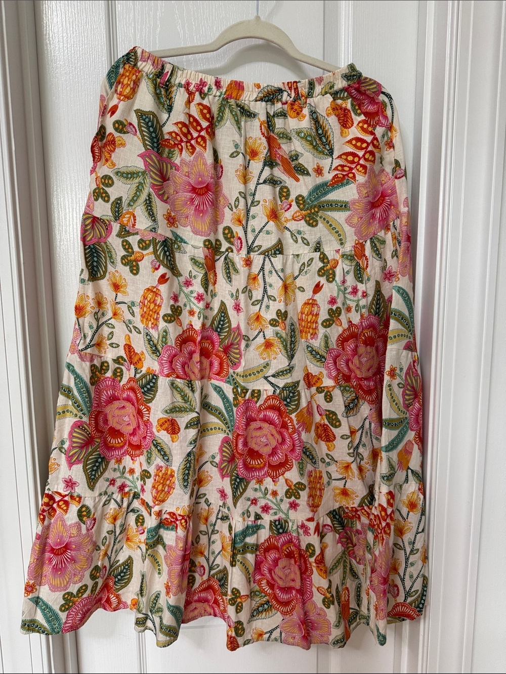 Rachel Zoe Floral Ruffled Wrap top and skit set - Pink & Green Print - Picture 9 of 12